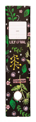 ordner Lily &amp; Val 2-rings A4 karton zwart/groen