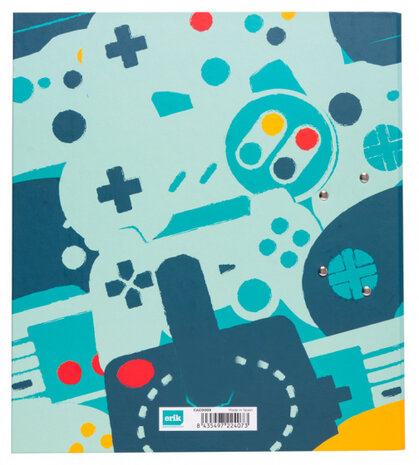 ordner Gameration 2-rings A4 karton blauw/geel