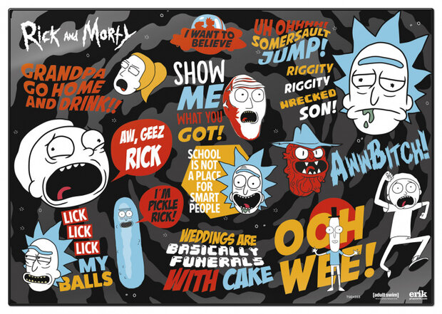 bureauonderlegger Rick &amp; Morty 34,5 x 49,5 cm PVC