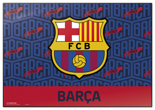 bureauonderlegger FC Barcelona 34,5 x 49,5 PVC blauw