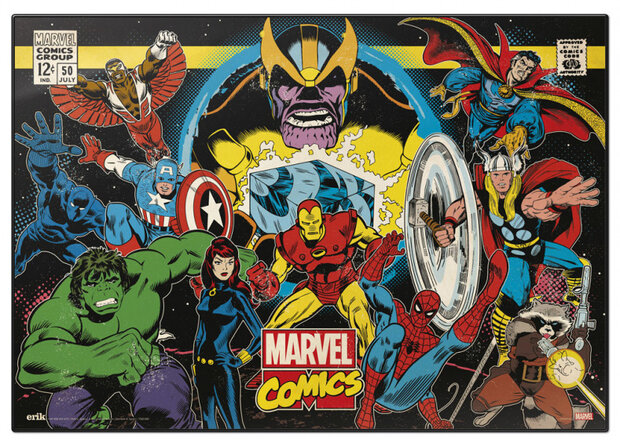 bureauonderlegger Retro Comics 34,5 x 49,5 cm PVC