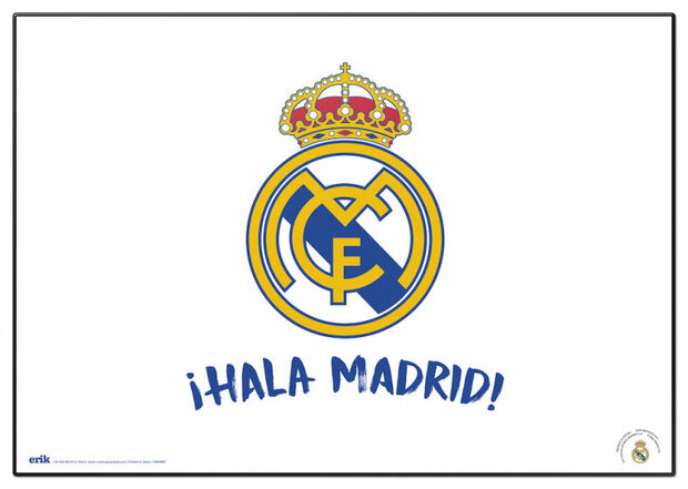 bureauonderlegger Real Madrid 34,5 x 49,5 cm PVC wit
