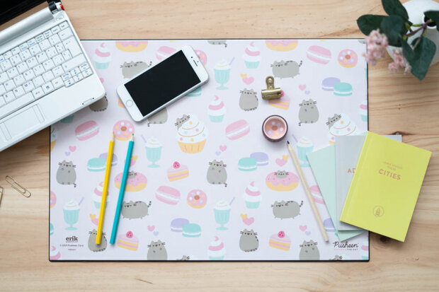 bureauonderlegger Cupcake 34,5 x 49,5 cm PVC roze