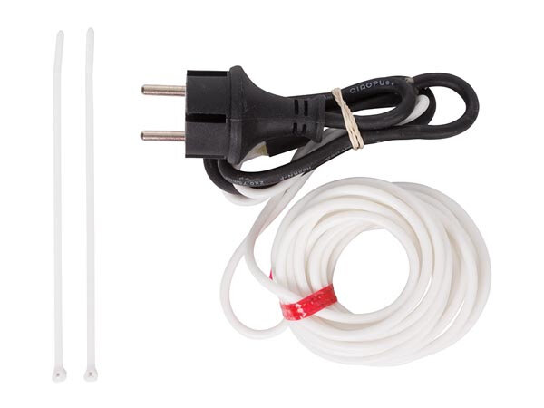 vorstbeschermkabel 60W polyetheen 6 meter zwart/wit