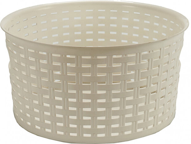 mand rond 8 liter 26 x 13 cm rotan wit