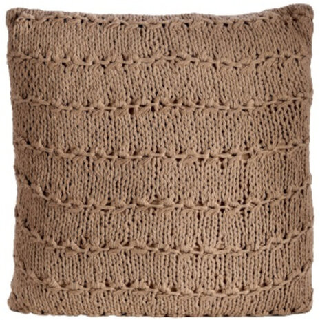 zitkussen Knoop 45 x 45 cm wol bruin