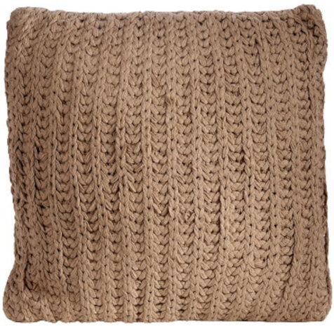 zitkussen gestreept 45 x 45 cm wol bruin