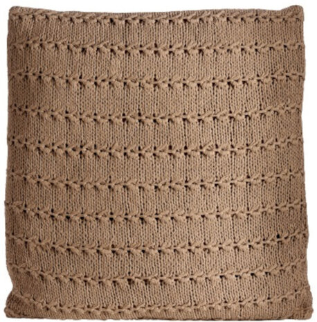 zitkussen boog 60 x 60 cm wol lichtbruin