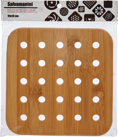 onderzetter gaten 19 x 19 cm bamboe naturel