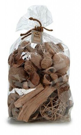 decoratieaccessoires in zak 32 x 23 cm hout bruin