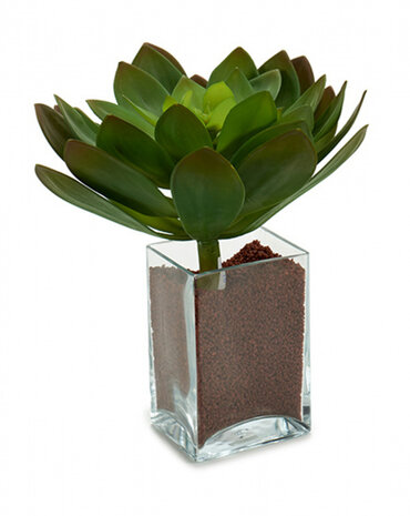 kunstplant Sharp Leaves 25 x 24 cm groen/bruin