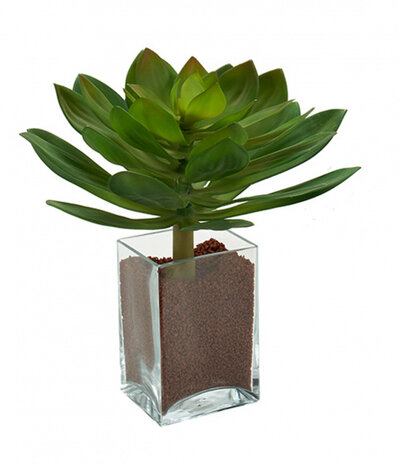 kunstplant Sharp Leaves 25 x 24 cm groen/geel