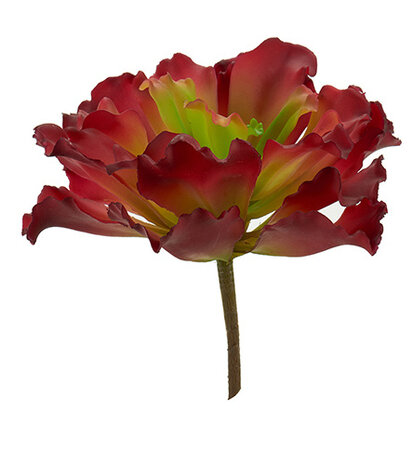 kunstplant Corrugated Leaves 23 x 22 cm rood