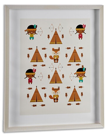 fotolijst Indianendorp junior 45 x 52 cm hout wit/bruin