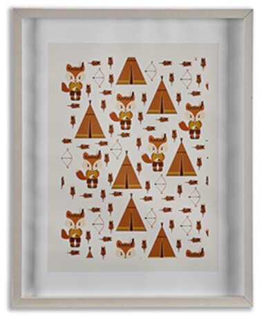 fotolijst Indianendorp junior 45 x 52 cm hout bruin/wit