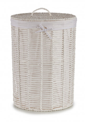 opbergmand met deksel 108 liter 56 x 44 cm wit 2 stuks