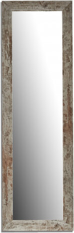 spiegel staand 130,5 x 40,5 cm glas/hout wit/bruin