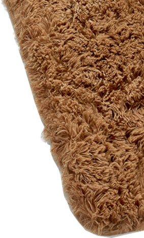vloerkleed hoogpolig 133 x 195 cm polyester bruin