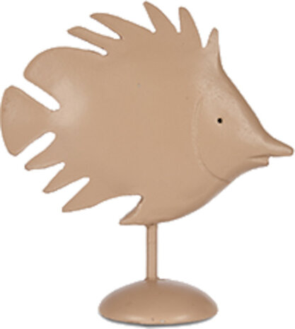 decoratiebeeld vis 18 x 7 x 20 cm polyresin beige