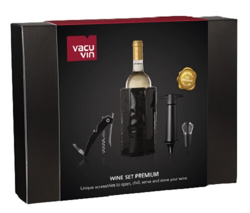 wijnaccessoires Premium staal zwart 4-delig