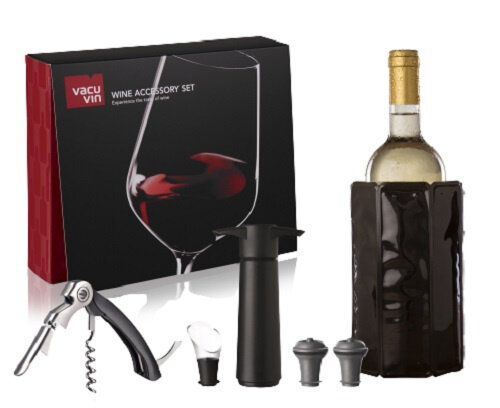 wijnaccessoires Premium staal zwart 6-delig