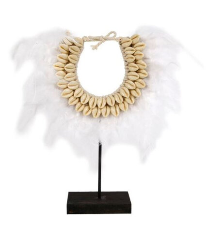 ornament Verenketting 18 x 31 x 6 cm staal wit