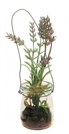 kunstplant Lavendel 18 cm glas/zijde groen