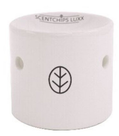 waxbrander Luxx Leaf 9 cm keramiek wit