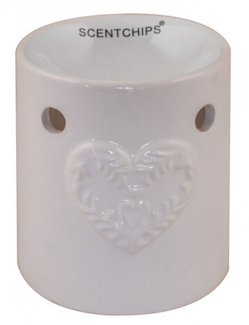 waxbrander Hart 10 x 13 cm keramiek lichtroze