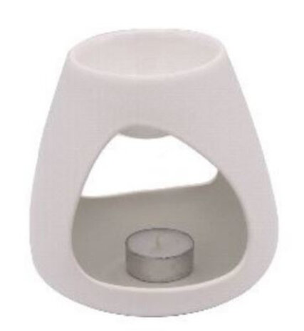 waxbrander Modern 10 x 15 cm keramiek wit