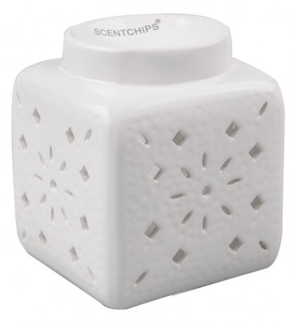 waxbrander Cut Out 11 x 11 x 13 cm keramiek wit