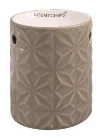 waxbrander Frosted 9 x 11 cm keramiek taupe