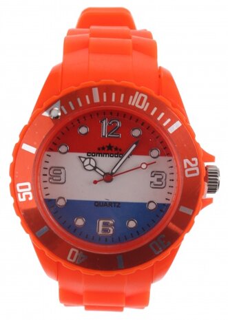 Horloge met lichtgevende wijzers oranje