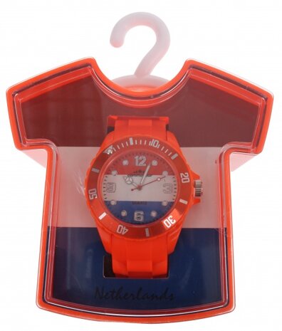 Horloge met lichtgevende wijzers oranje