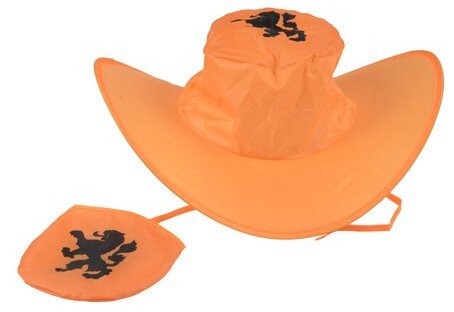 Hoed opvouwbaar 38 x 38 x 10 cm oranje