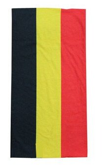 bandana en sjaal 2-in-1 polyester rood/geel/zwart