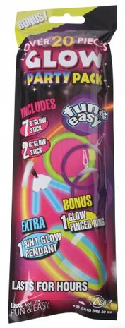feestverpakking glowsticks 25-delig