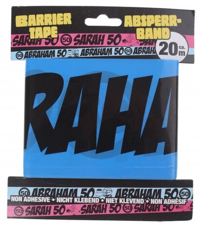 feestlint Abraham 20 meter blauw