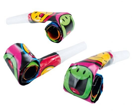 feestfluitjes roltong smiley 6 stuks