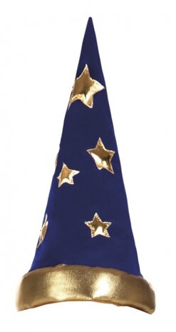 Tovenaarshoed junior 43 cm blauw