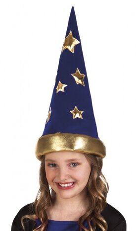 Tovenaarshoed junior 43 cm blauw