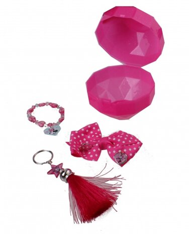 Disney Minni Mouse armbandje, haarspeld en sleutelhanger