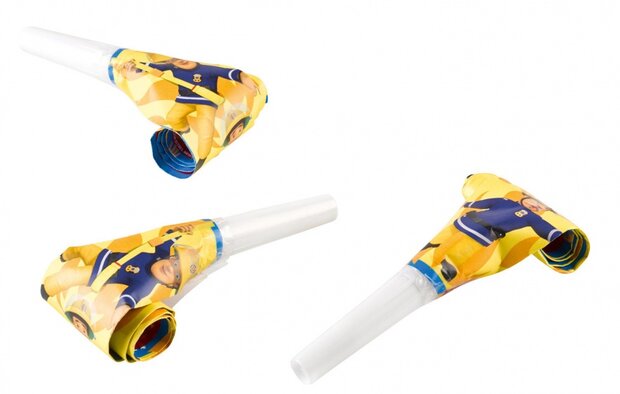 roltongen Brandweerman Sam 8 stuks 30 cm geel/blauw