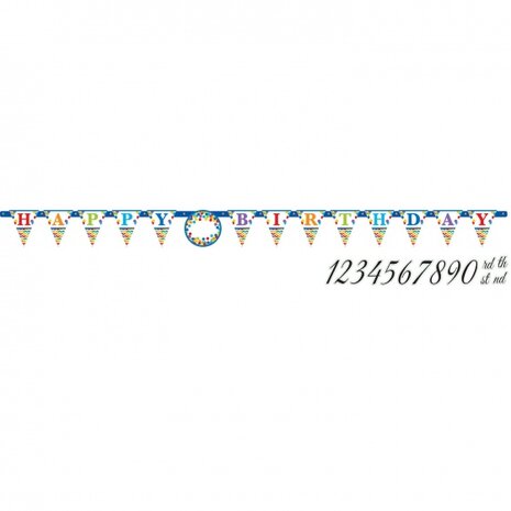 aanpasbare verjaardagsslinger multicolor 320x25,4 cm