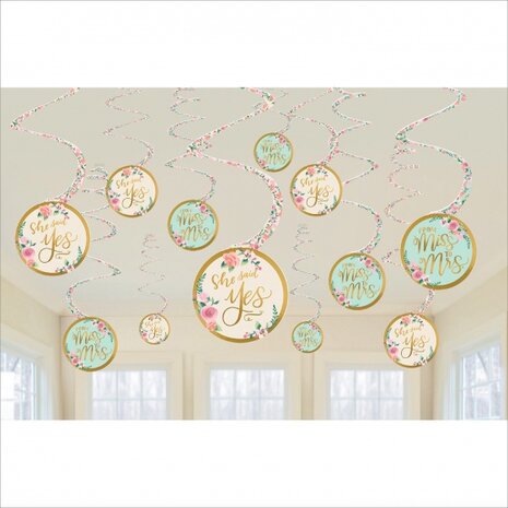 Mint To Be hangdecoratie 61 cm 12 stuks