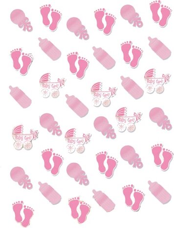 hangdecoratie babyshower meisje 210 cm roze