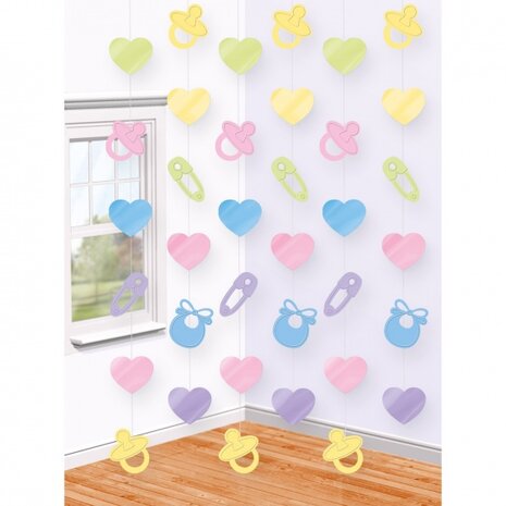 hangdecoratie babyshower junior 210 cm multicolor