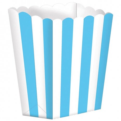 snoepbakjes streep 5 stuks 9,5 x 13,5 cm hemelsblauw