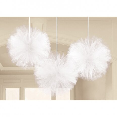 hangdecoratie Fluffy bruiloft 30,4 cm 3 stuks