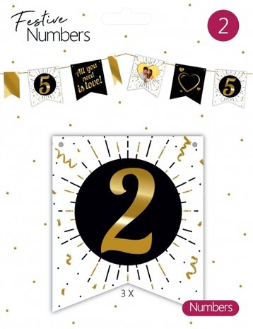 &#039;2&#039; vlaggenaccessoire 3 stuks